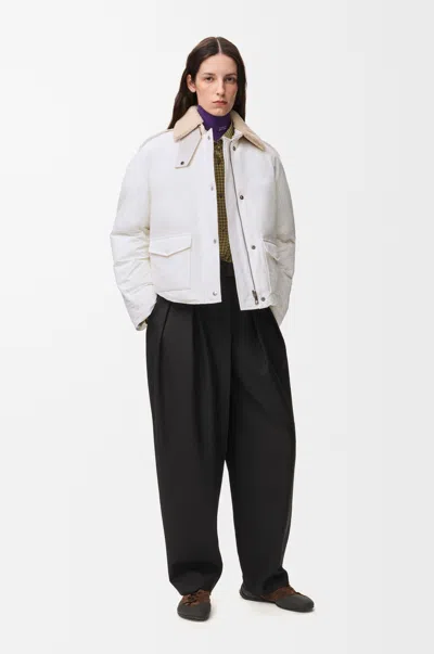 Loewe Puffer Jacket In Technical Cotton Size: 32 For Woman In Metallic