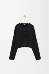 Loewe Wool Blend Sweater Relaxed Fit Cropped In Black