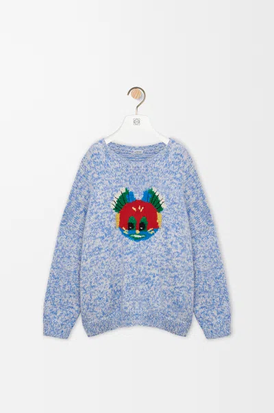 Loewe X Louis Wain Wool-blend Cat Sweater In Blue