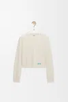 Loewe Wool Sweater With Contrasting Embroidered Logo On The Bottom In Gray