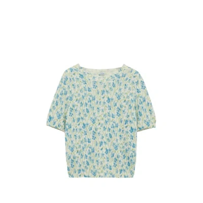 Loewe Pull Manches Courtes Fleuri En Coton Mélangé In Green