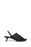 Loewe Petal Mesh Slingback Heel Sandals In Black