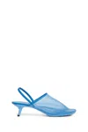 Loewe Scarpe Con Tacco Petal In Rete Ceruleo Donna In Blue