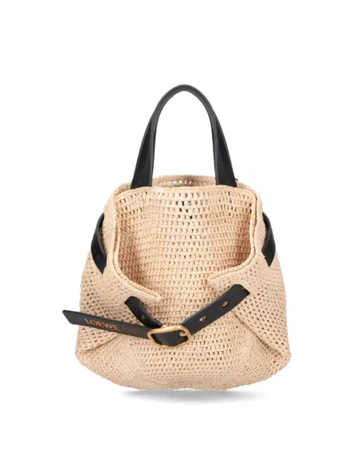 Loewe "punch Hole" Mini Shopper Bag In Sand
