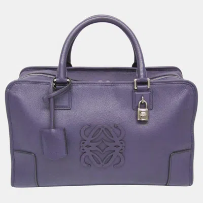 Pre-owned Loewe Purple Leather Amazona 36 Handbag