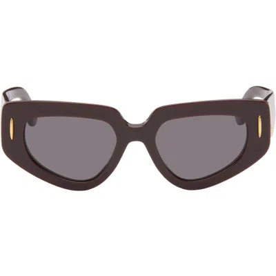 Loewe Purple Anagram Cat-eye Sunglasses In Brown