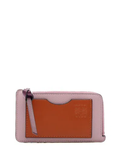 Pre-owned Loewe Purple Calfskin Anagram Coin Card Holder (authentic Pre-loved)