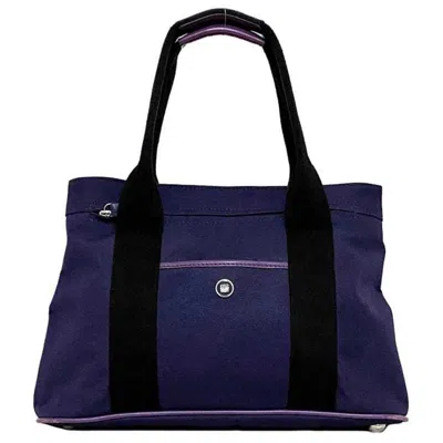 Pre-owned Loewe Purple Canvas Leather Tote Bag ()