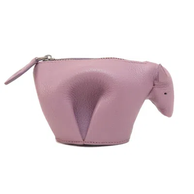 Pre-owned Loewe Purple Leather Coin Purse/coin Case ()