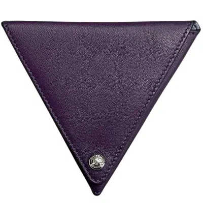 Pre-owned Loewe Purple Leather Coin Purse/coin Case ()