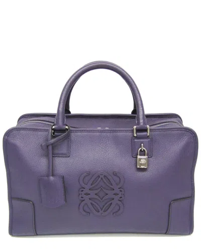 Loewe Purple Leather Handbag (authentic Pre-loved)