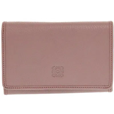 Pre-owned Loewe Purple Leather Middle Wallet (bi-fold) ()