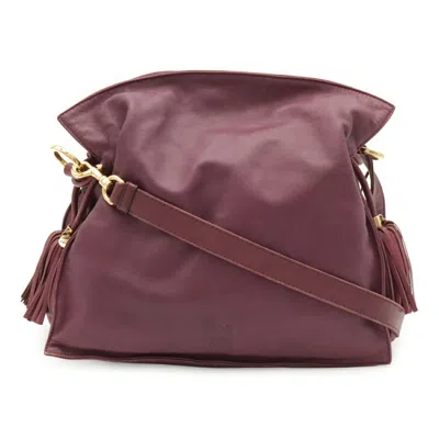 Pre-owned Loewe Purple Leather Pochette Shoulder Bag ()