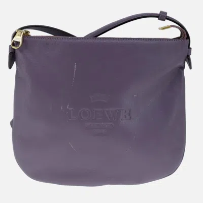 Pre-owned Loewe Purple Leather Shoulder Bag ()