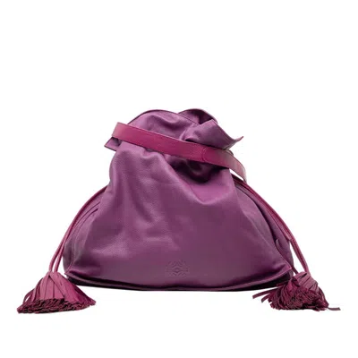 Pre-owned Loewe Purple Leather Shoulder Bag ()