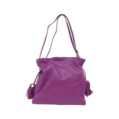 Pre-owned Loewe Purple Leather Shoulder Bag ()