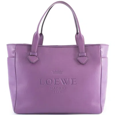 Pre-owned Loewe Purple Leather Tote Bag ()