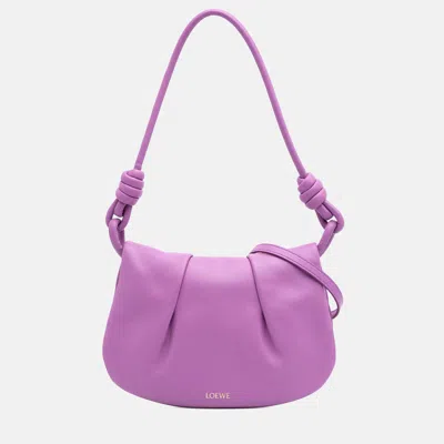 Pre-owned Loewe Purple Shiny Calfskin Paseo Satchel