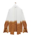 Loewe Camicia In Crepe Stampato Donna In Brown