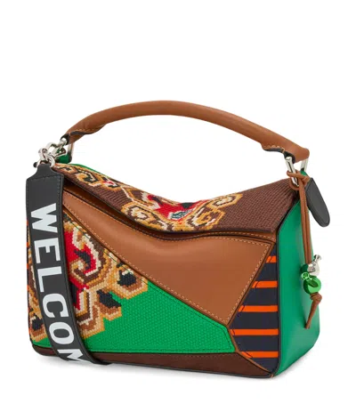 Loewe Puzzle 10 Re-edition Patchwork Top-handle Bag