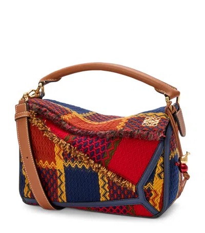 Loewe Puzzle 10 Re-edition Tartan Top-handle Bag