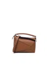 Loewe Puzzle Small Leather Handbag In Brown
