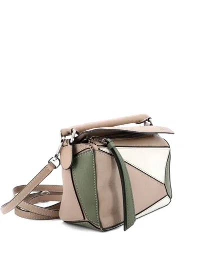 Pre-owned Loewe Puzzle Bag Leather Mini Crossbody Bag In Multi