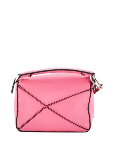 Pre-owned Loewe Puzzle Bag Leather Mini Crossbody Bag In Pink