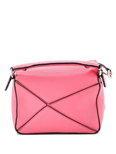 Pre-owned Loewe Puzzle Bag Leather Mini Crossbody Bag In Pink