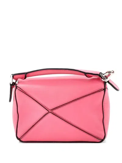 Pre-owned Loewe Puzzle Bag Leather Mini Crossbody Bag In Pink
