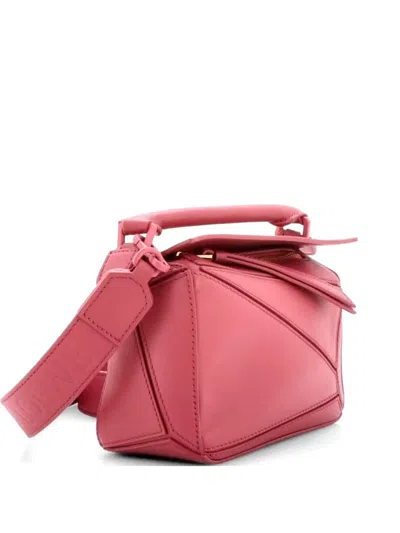 Pre-owned Loewe Puzzle Bag Leather Mini Crossbody Bag In Pink