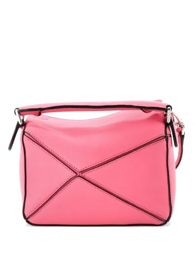 Pre-owned Loewe Puzzle Bag Leather Mini Crossbody Bag In Pink