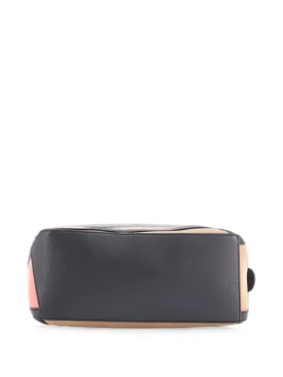 Pre-owned Loewe Puzzle Bag Leather Small Satchel In ブラウン