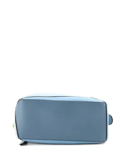 Pre-owned Loewe Puzzle Bag Leather Small Satchel In Blue