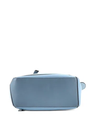 Pre-owned Loewe Puzzle Bag Leather Small Satchel In Blue