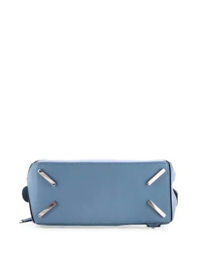 Pre-owned Loewe Puzzle Bag Leather Small Satchel In Blue