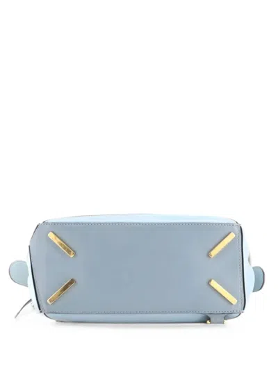 Pre-owned Loewe Puzzle Bag Leather Small Satchel In Blue