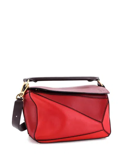 Pre-owned Loewe Puzzle Bag Leather Small Satchel In Multi