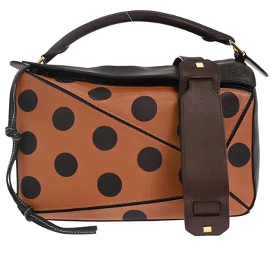 Pre-owned Loewe Puzzle Bag Printed Leather Brown Leather Handbag ()