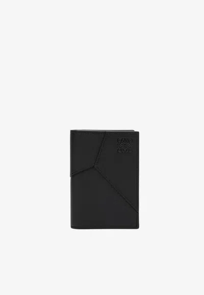 Loewe Puzzle Bi-fold Cardholder In Black