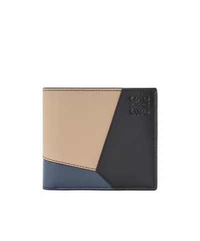 Loewe Puzzle Bifold Coin Wallet In Classic Calfskin In Multi