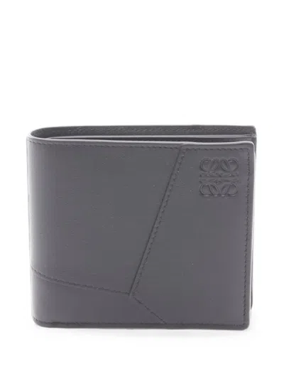 Pre-owned Loewe Puzzle Bifold Wallet In Black