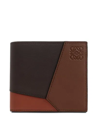 Loewe Puzzle Bi-fold Wallet In Brown