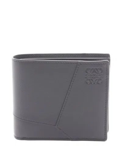 Pre-owned Loewe Puzzle Bifold Wallet In Gray