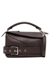 Loewe Puzzle Biker Small Leather Handbag In Brown