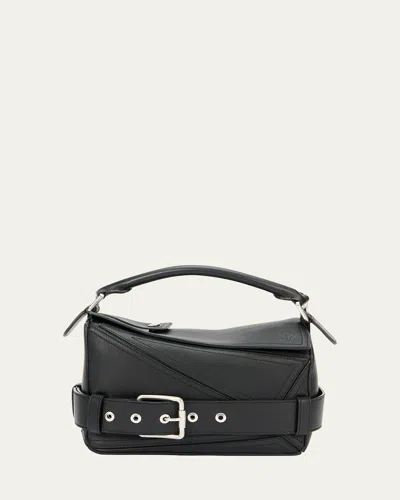 Loewe Puzzle Biker Top-handle Bag In Shiny Leather