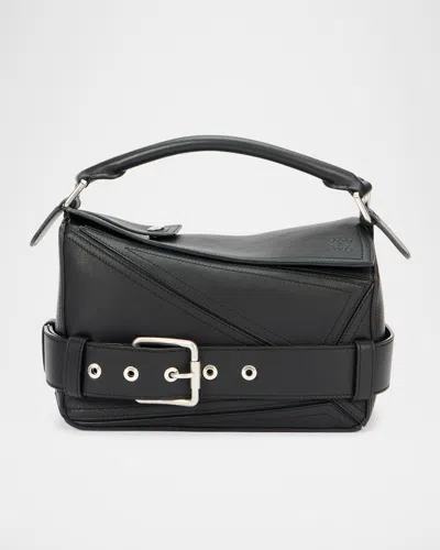 Loewe Puzzle Biker Top-handle Bag In Shiny Leather