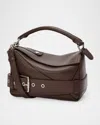 Loewe Puzzle Biker Top-handle Bag In Shiny Leather In Brown