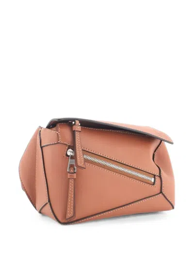 Pre-owned Loewe Puzzle Bumbag Leather Mini Belt Bag In Brown