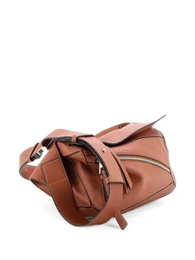 Pre-owned Loewe Puzzle Bumbag Leather Small Crossbody Bag In Brown